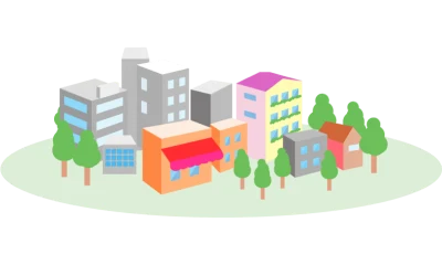 街並みと緑地を表すイラスト