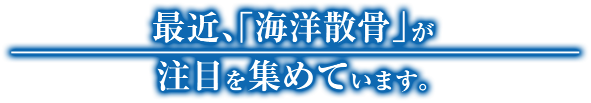 最近「海洋散骨」が注目を集めています。その理由とは・・・